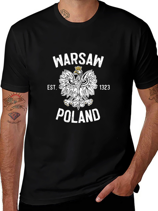 Warsaw Poland T-Shirt - Vintage Eagle Crest Design