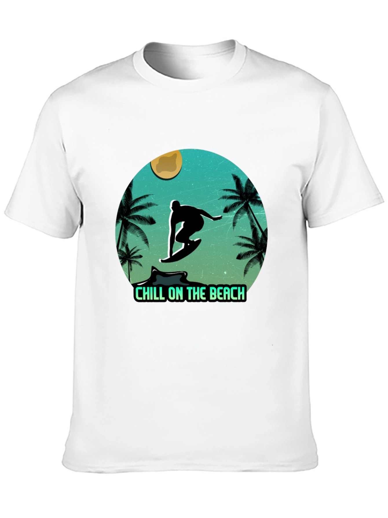 Chill On The Beach Surfer Graphic T-Shirt