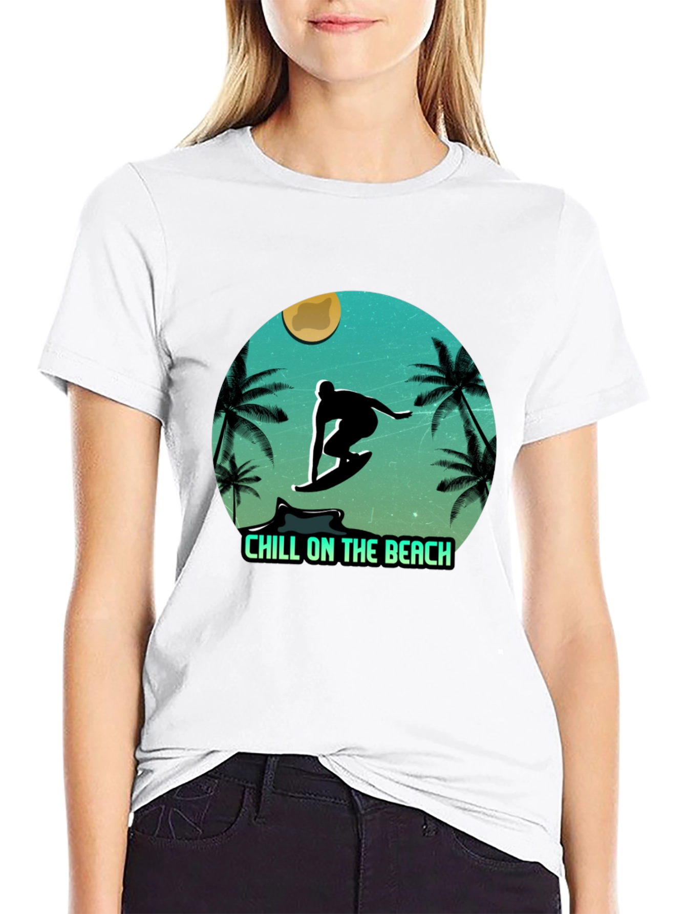 Chill On The Beach Surfer Graphic T-Shirt