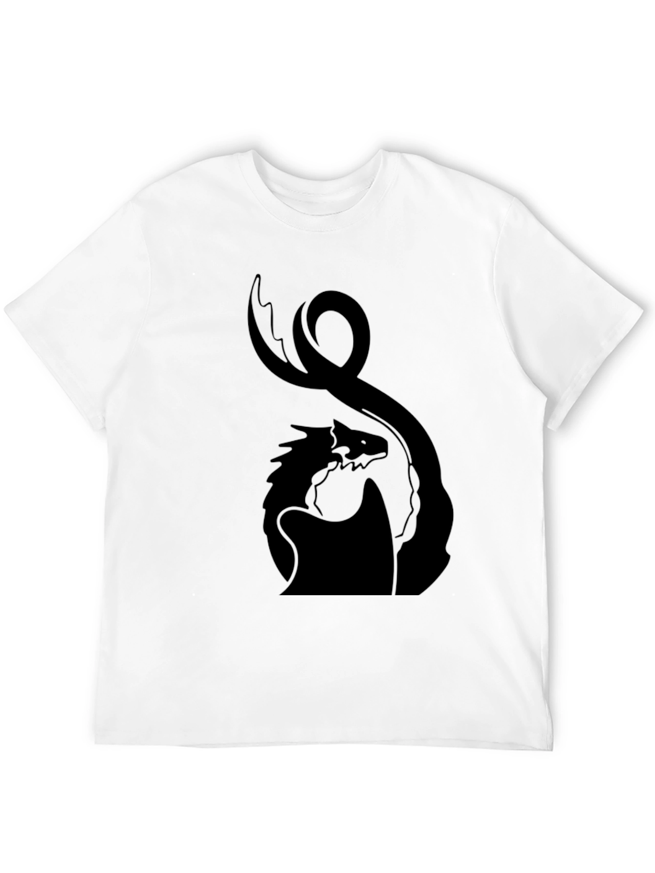 Dragon Silhouette Tee - Black Graphic Print