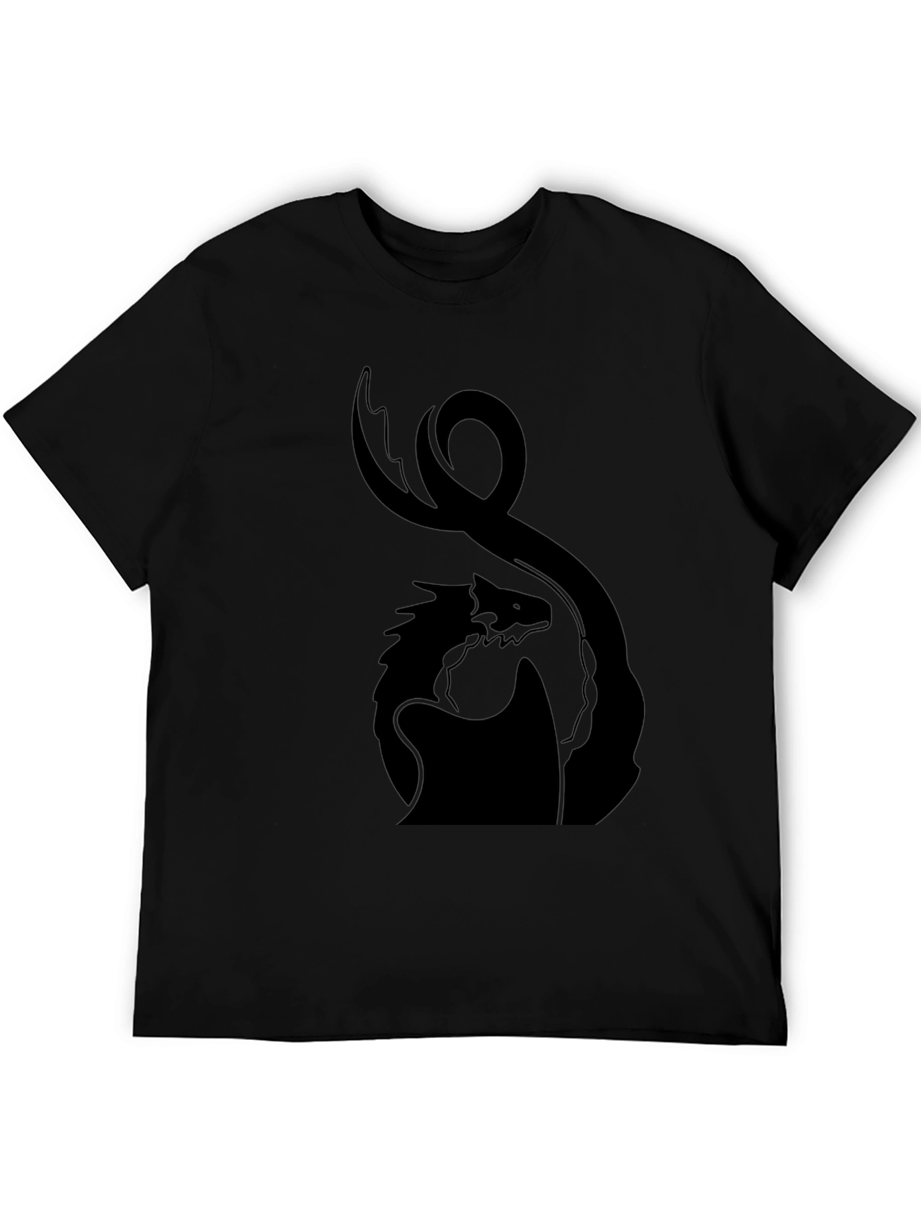 Dragon Silhouette Tee - Black Graphic Print