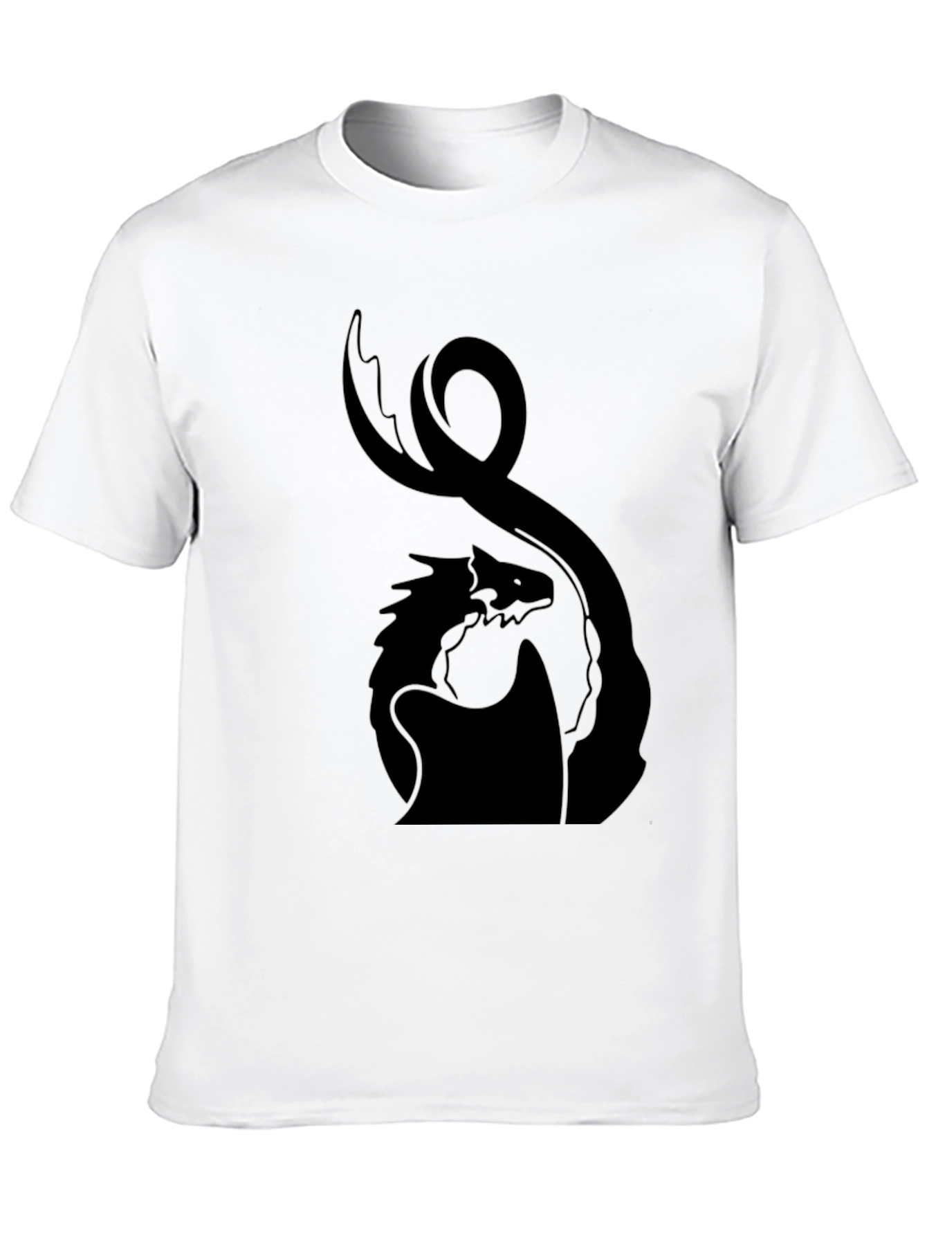 Dragon Silhouette Tee - Black Graphic Print
