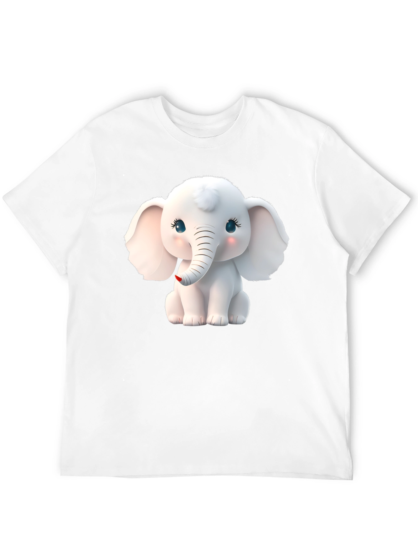 Cute Elephant Graphic Tee - Black