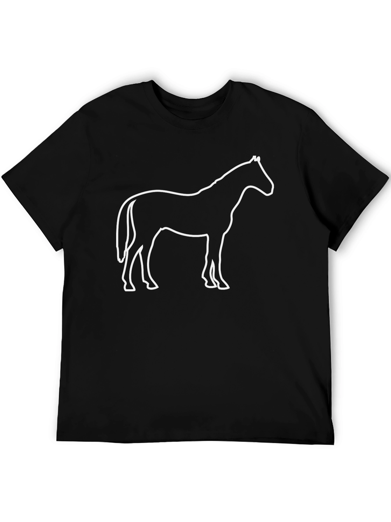 Black Horse Outline Graphic Tee - Mens