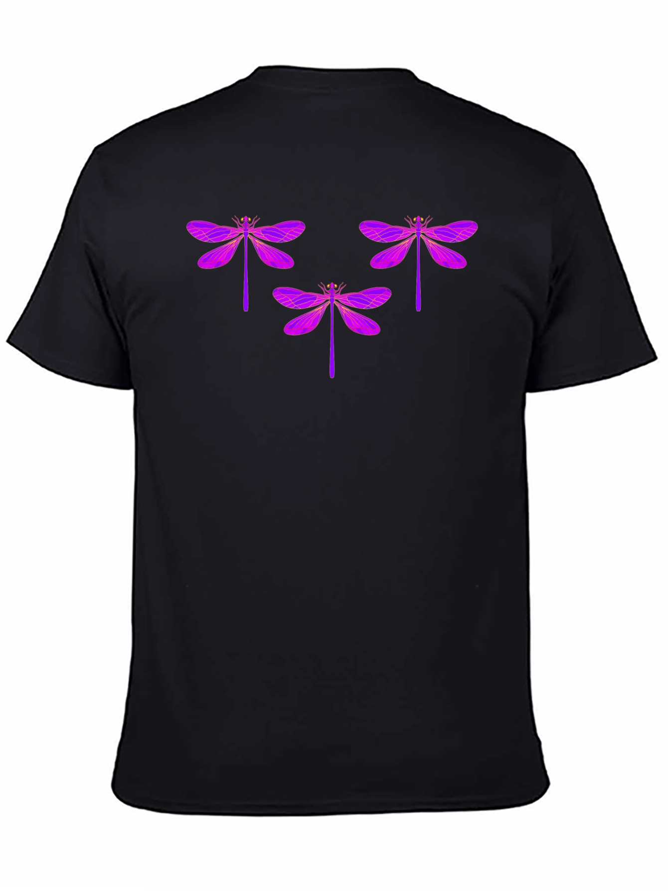 Dragonfly Graphic Tee - Black Cotton T-Shirt