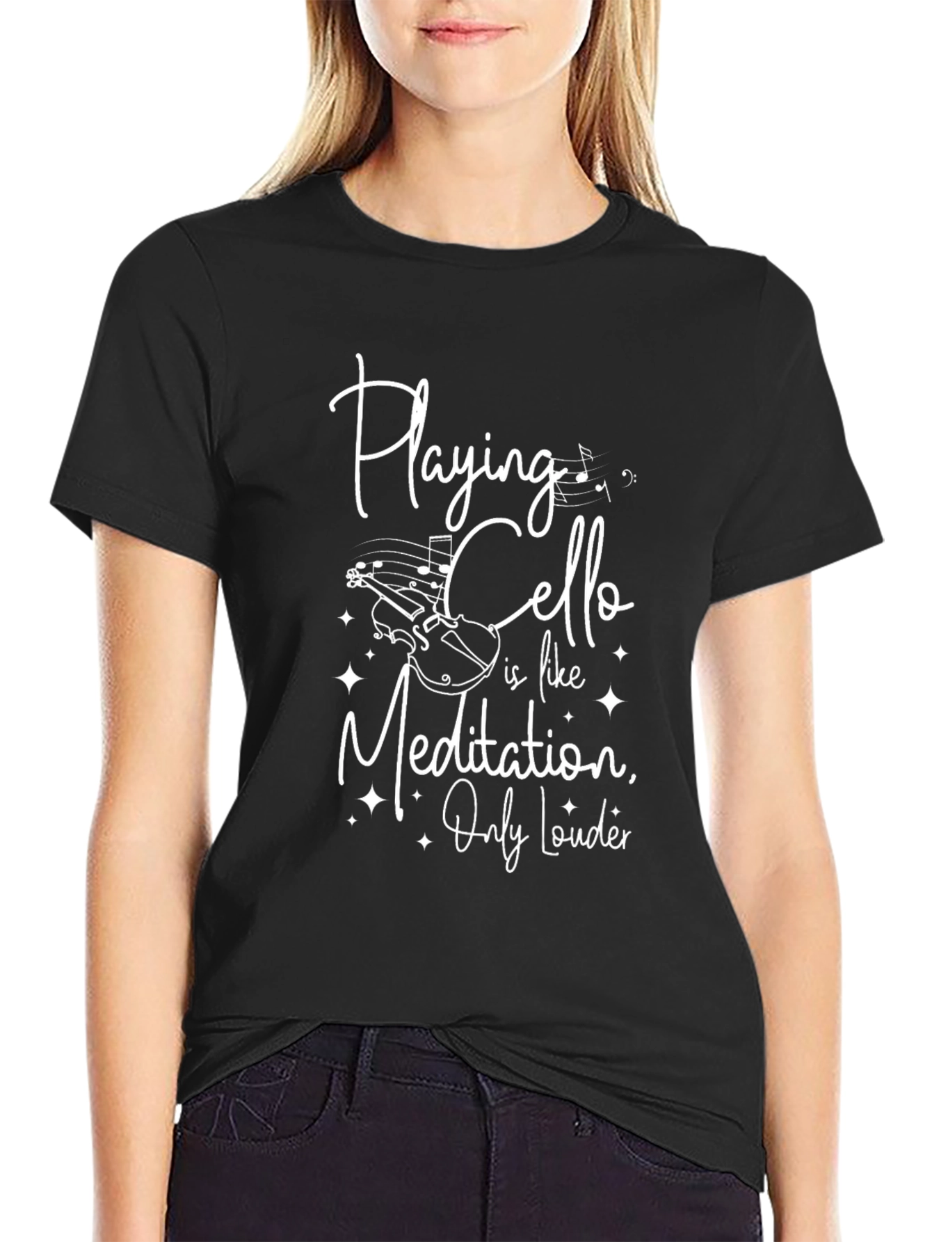 Cello Meditation T-Shirt - Musician Gift