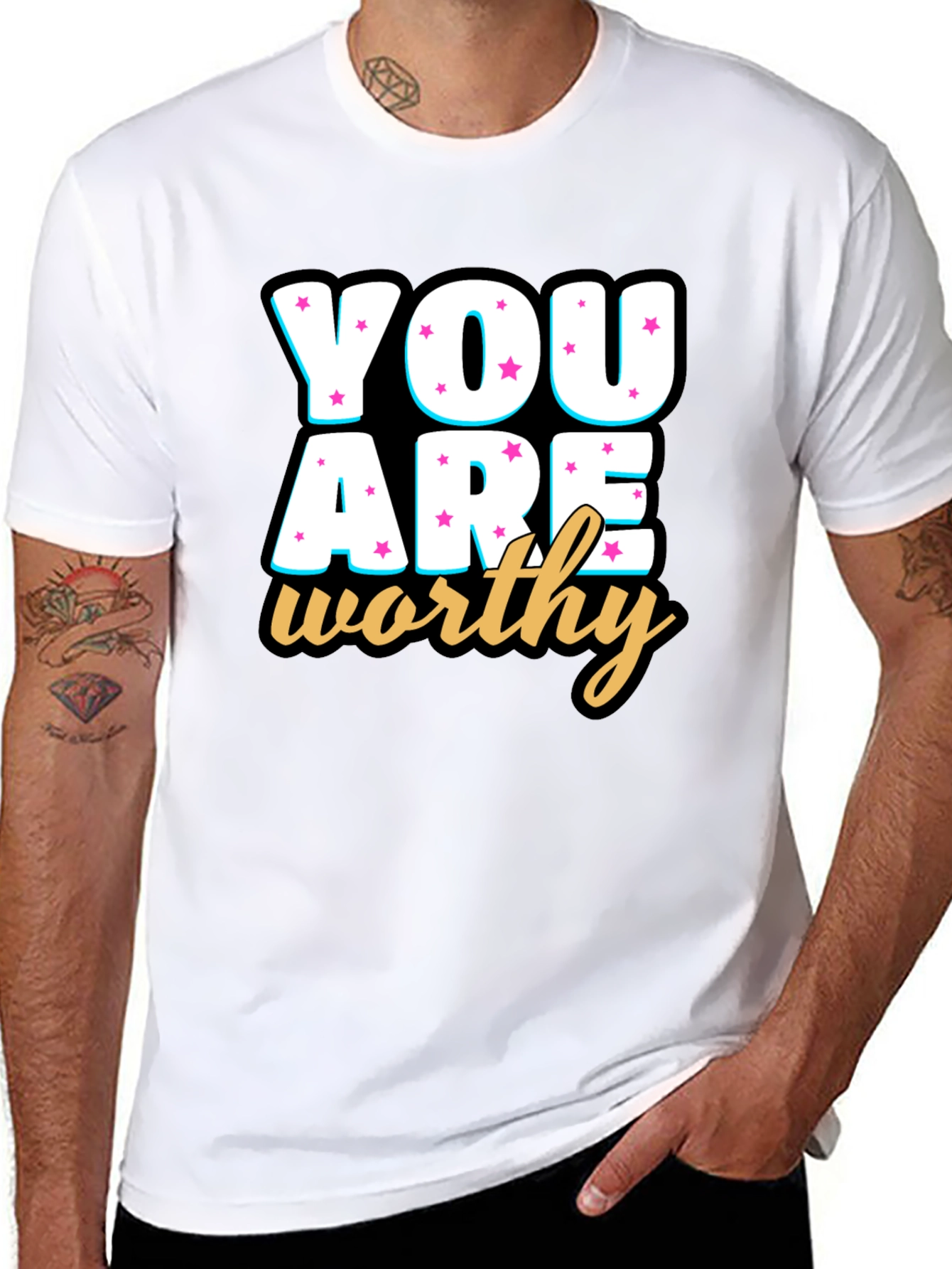 You Are Worthy Black Graphic Tee