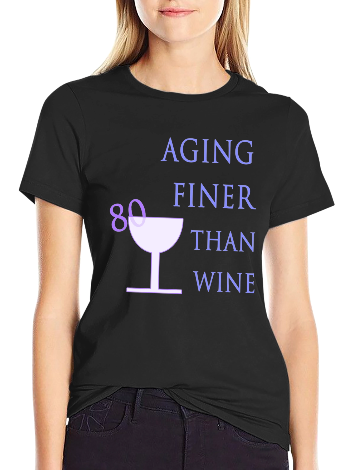 Aging Finer Than Wine 80th Birthday T-Shirt