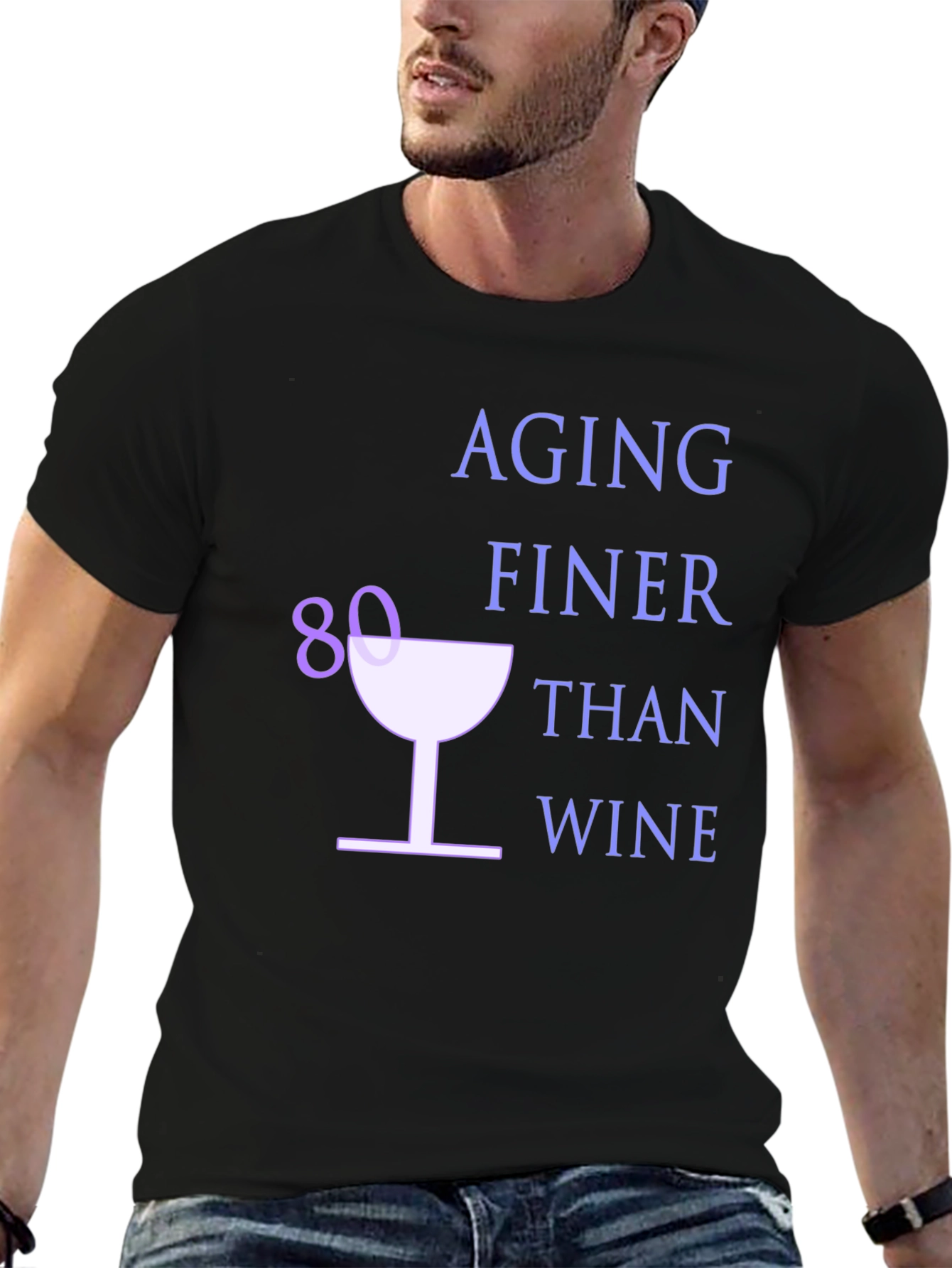 Aging Finer Than Wine 80th Birthday T-Shirt