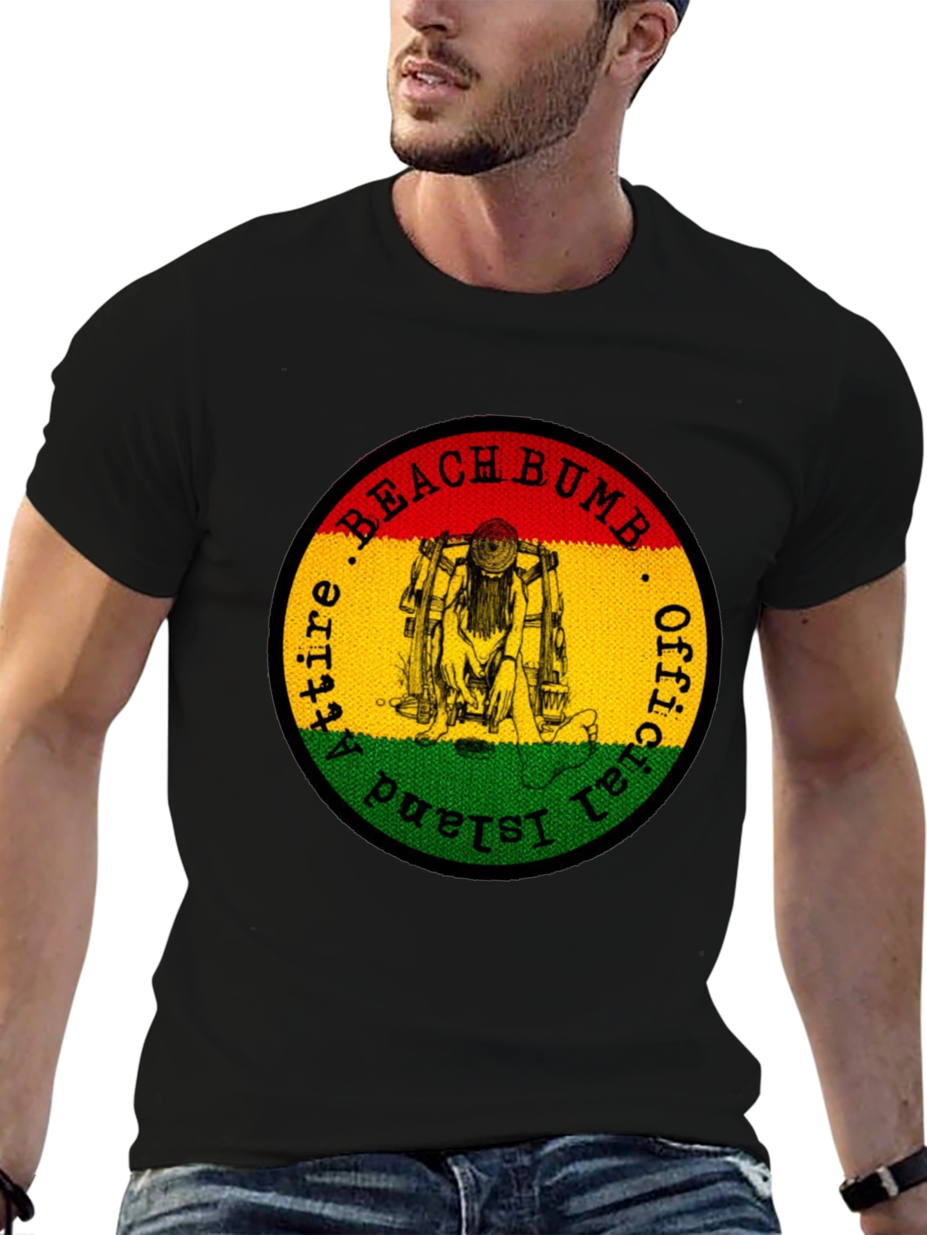 Official Beach Bum Island Attire Black T-Shirt