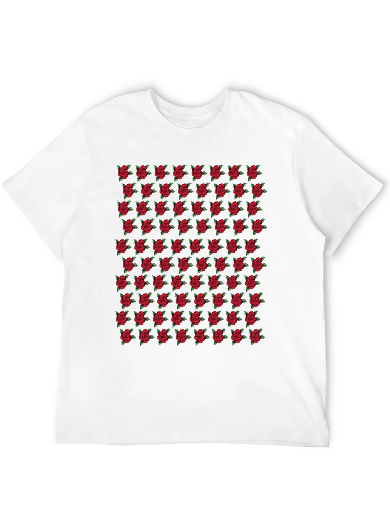 Rose Pattern Black T-Shirt