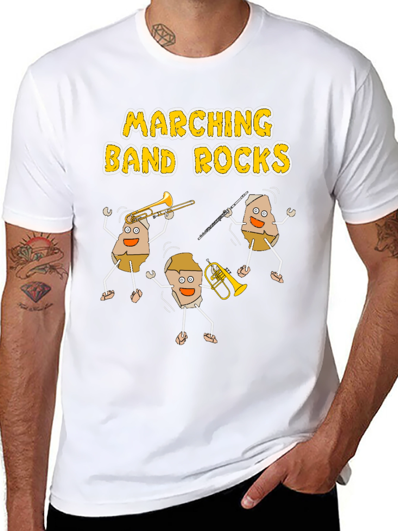 Marching Band Rocks Graphic Tee