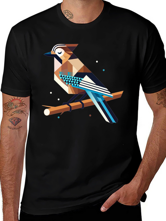 Geometric Bird Graphic Tee - Modern Design