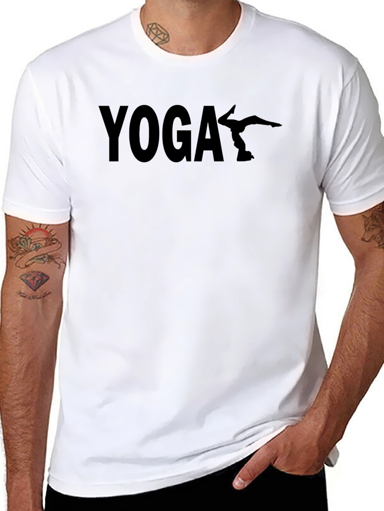 Yoga Silhouette Graphic T-Shirt - Black