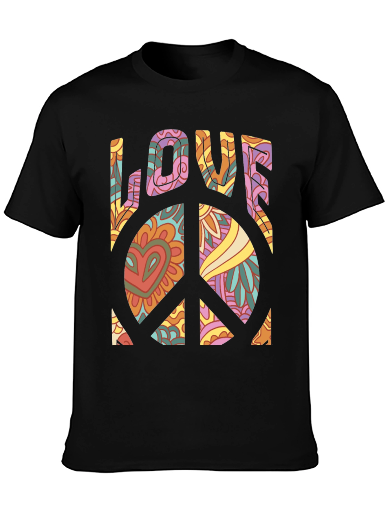 Retro Love Peace Sign Graphic Tee