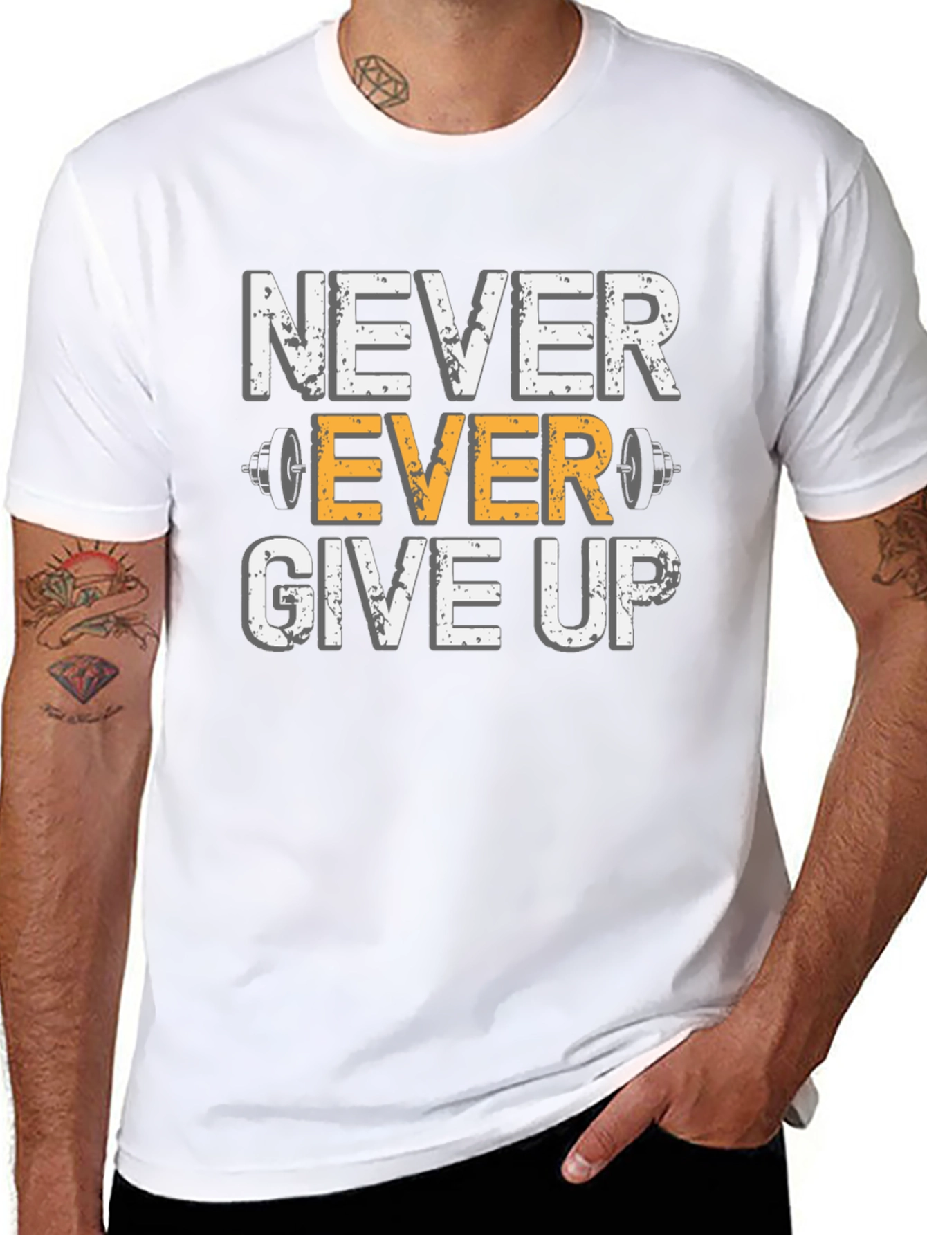 Never Ever Give Up Gym T-Shirt