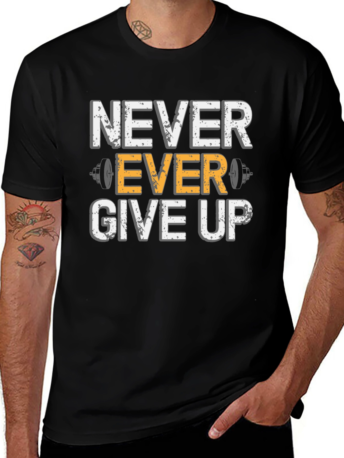 Never Ever Give Up Gym T-Shirt
