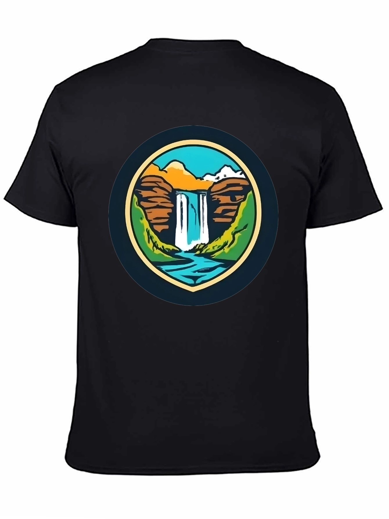 Nature Falls Graphic Tee - Soft Black T-Shirt