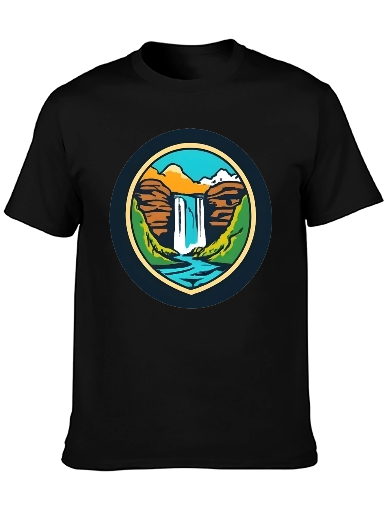 Nature Falls Graphic Tee - Soft Black T-Shirt