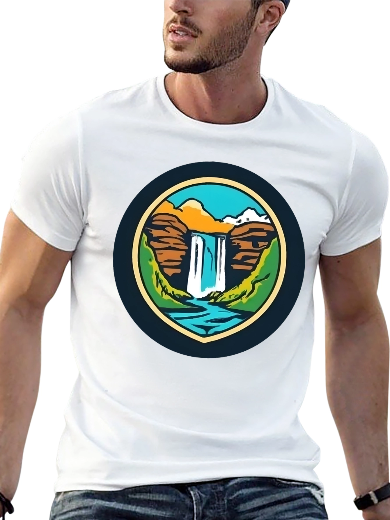 Nature Falls Graphic Tee - Soft Black T-Shirt