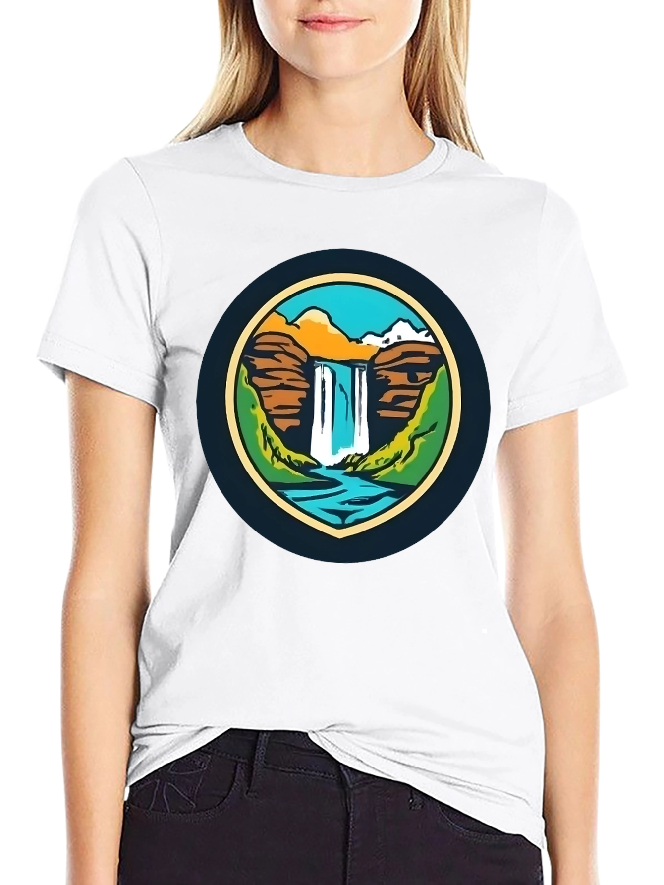Nature Falls Graphic Tee - Soft Black T-Shirt