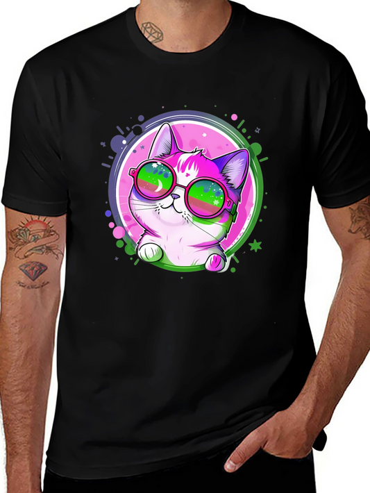 Cool Cat Graphic Tee - Mens Black T-Shirt