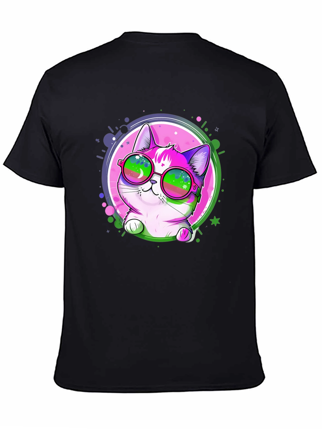Cool Cat Graphic Tee - Mens Black T-Shirt