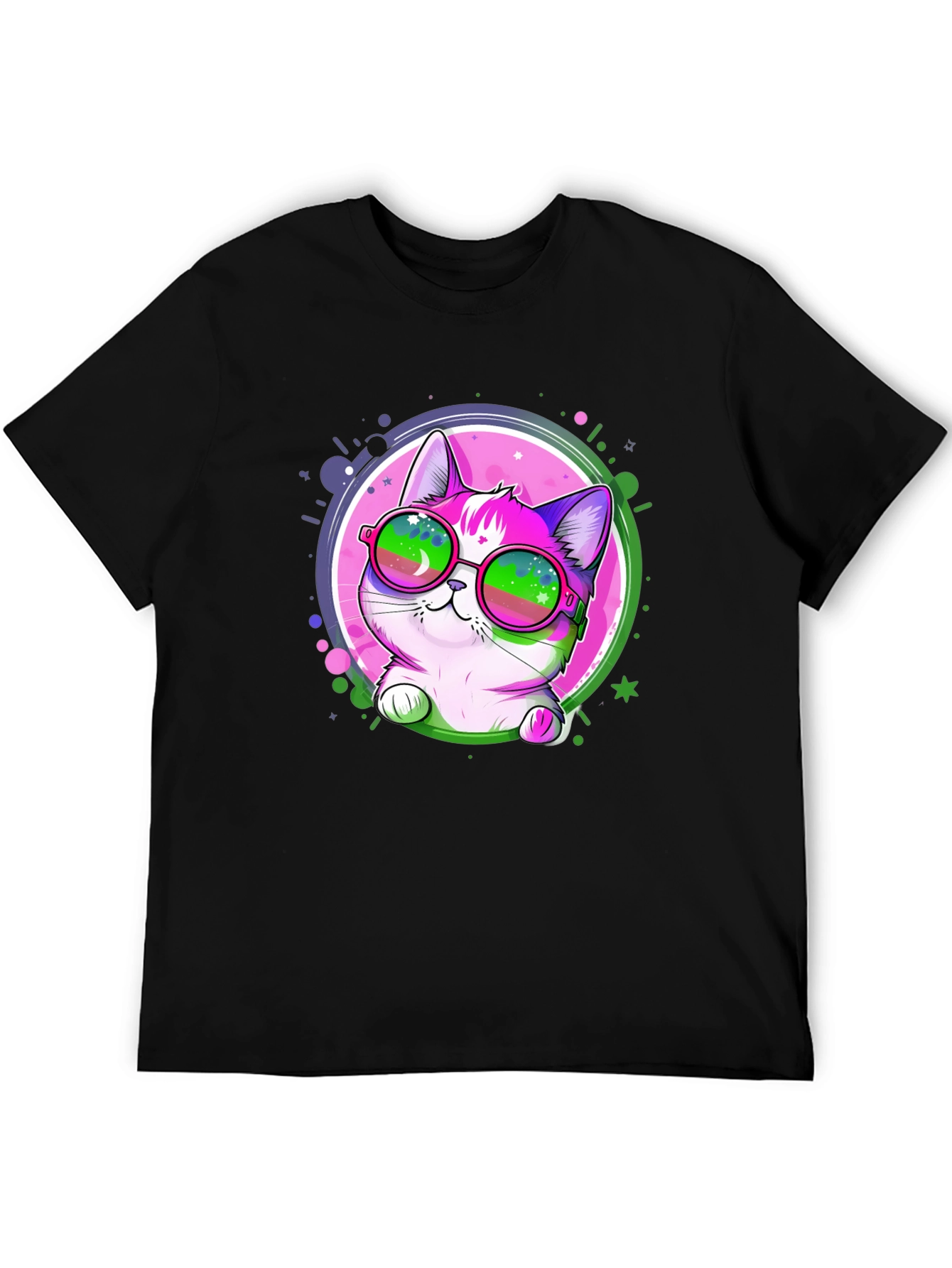 Cool Cat Graphic Tee - Mens Black T-Shirt
