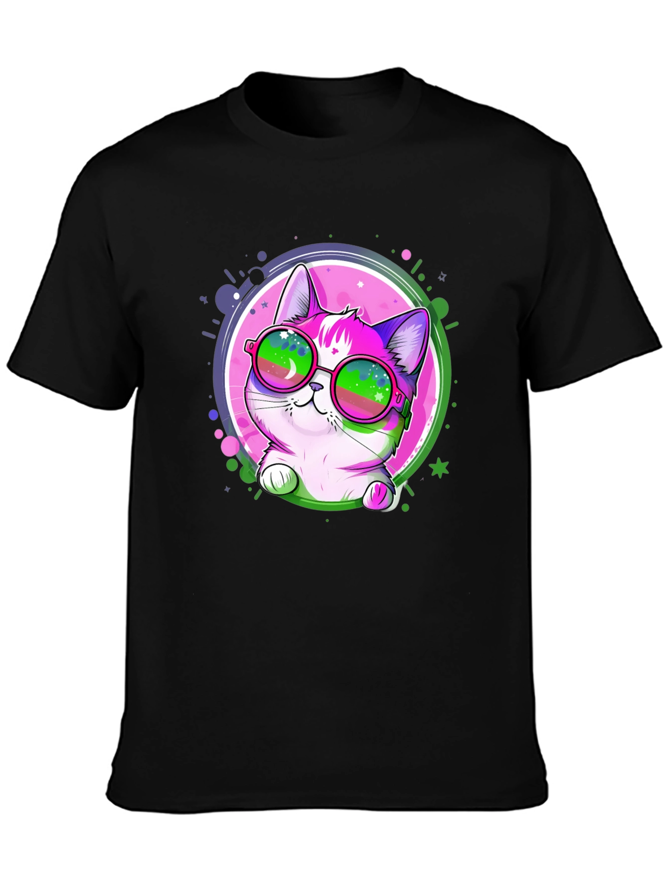 Cool Cat Graphic Tee - Mens Black T-Shirt