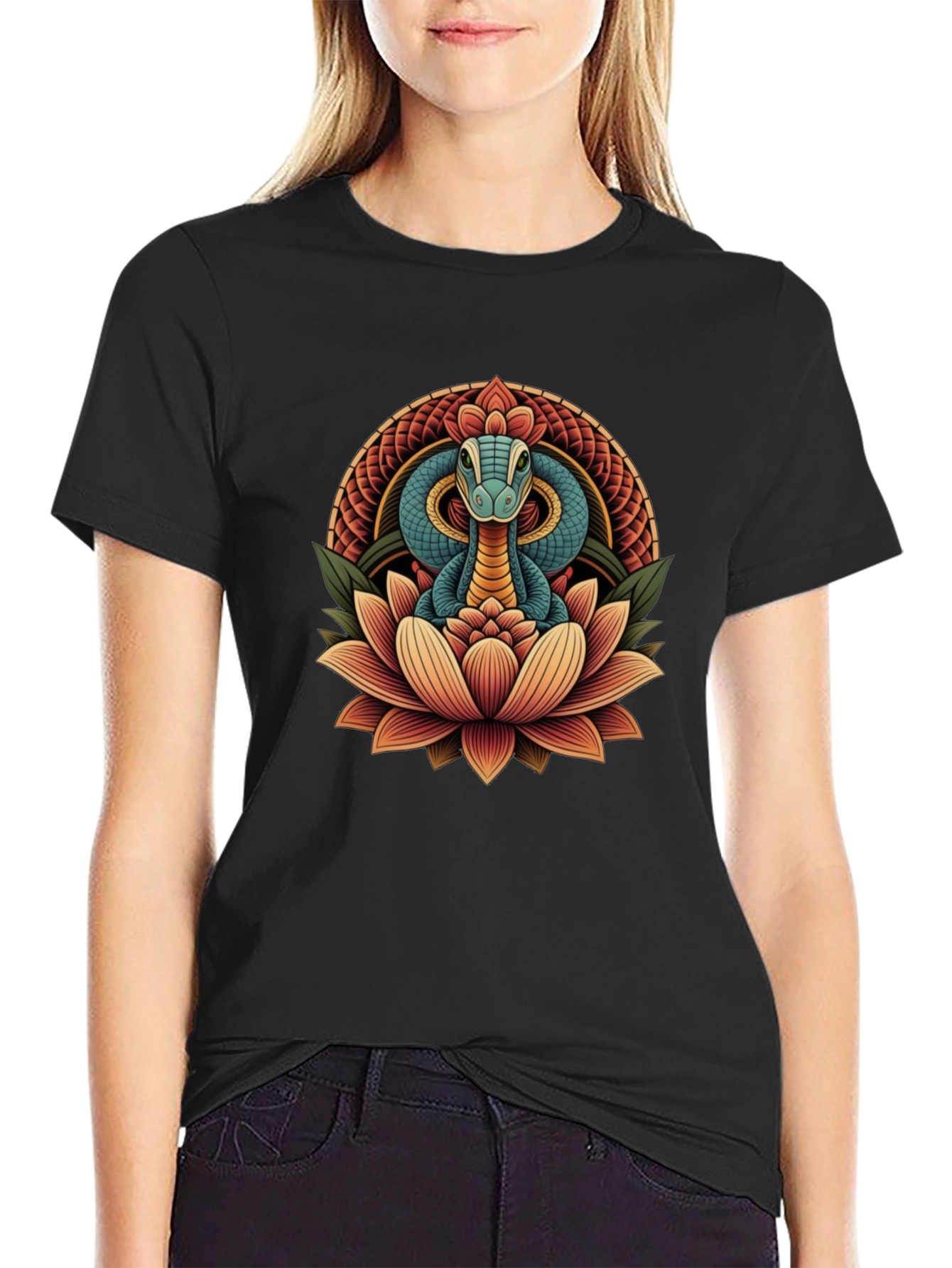 Snake Lotus Graphic Tee - Stylish Unisex Design