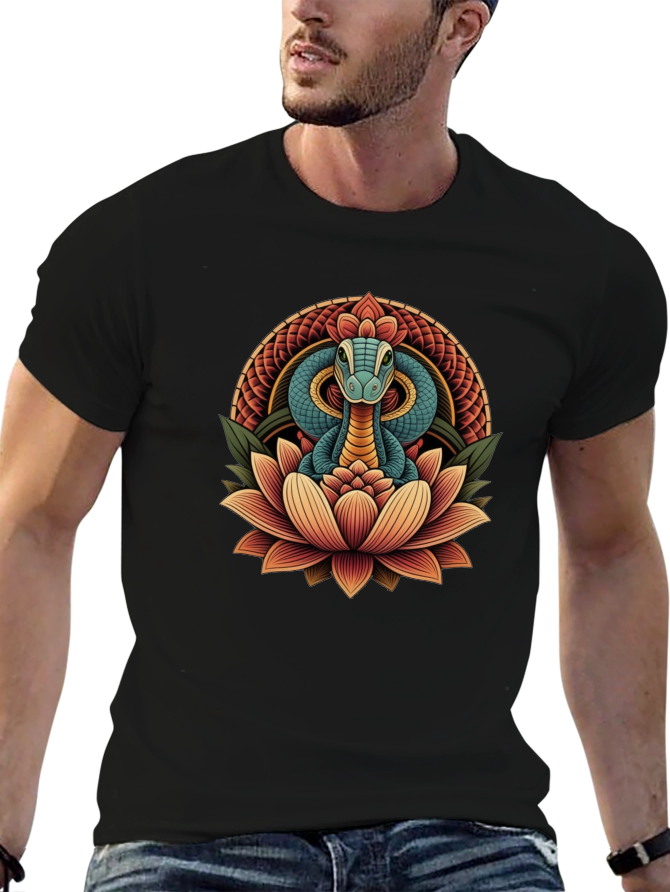 Snake Lotus Graphic Tee - Stylish Unisex Design