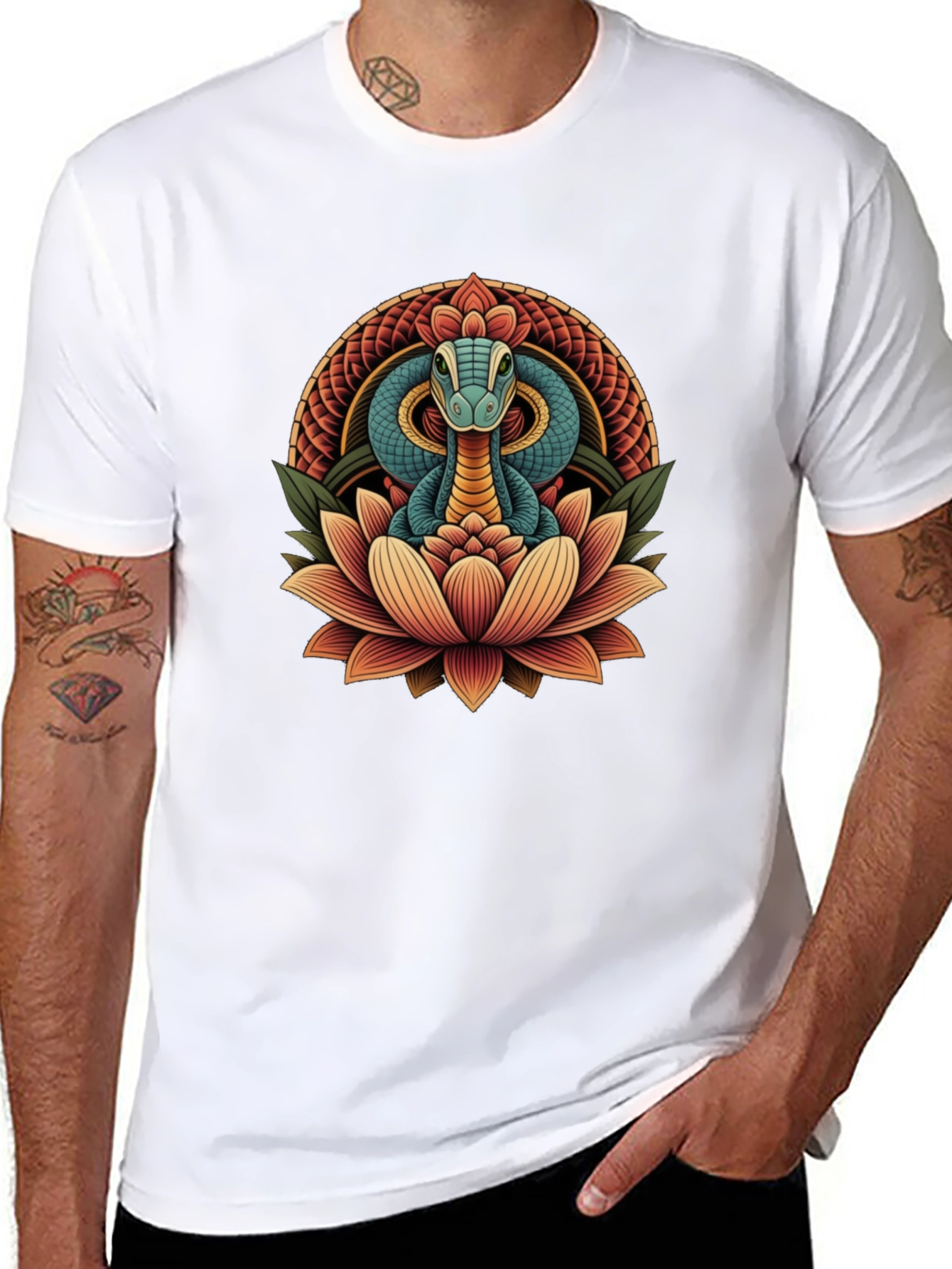 Snake Lotus Graphic Tee - Stylish Unisex Design