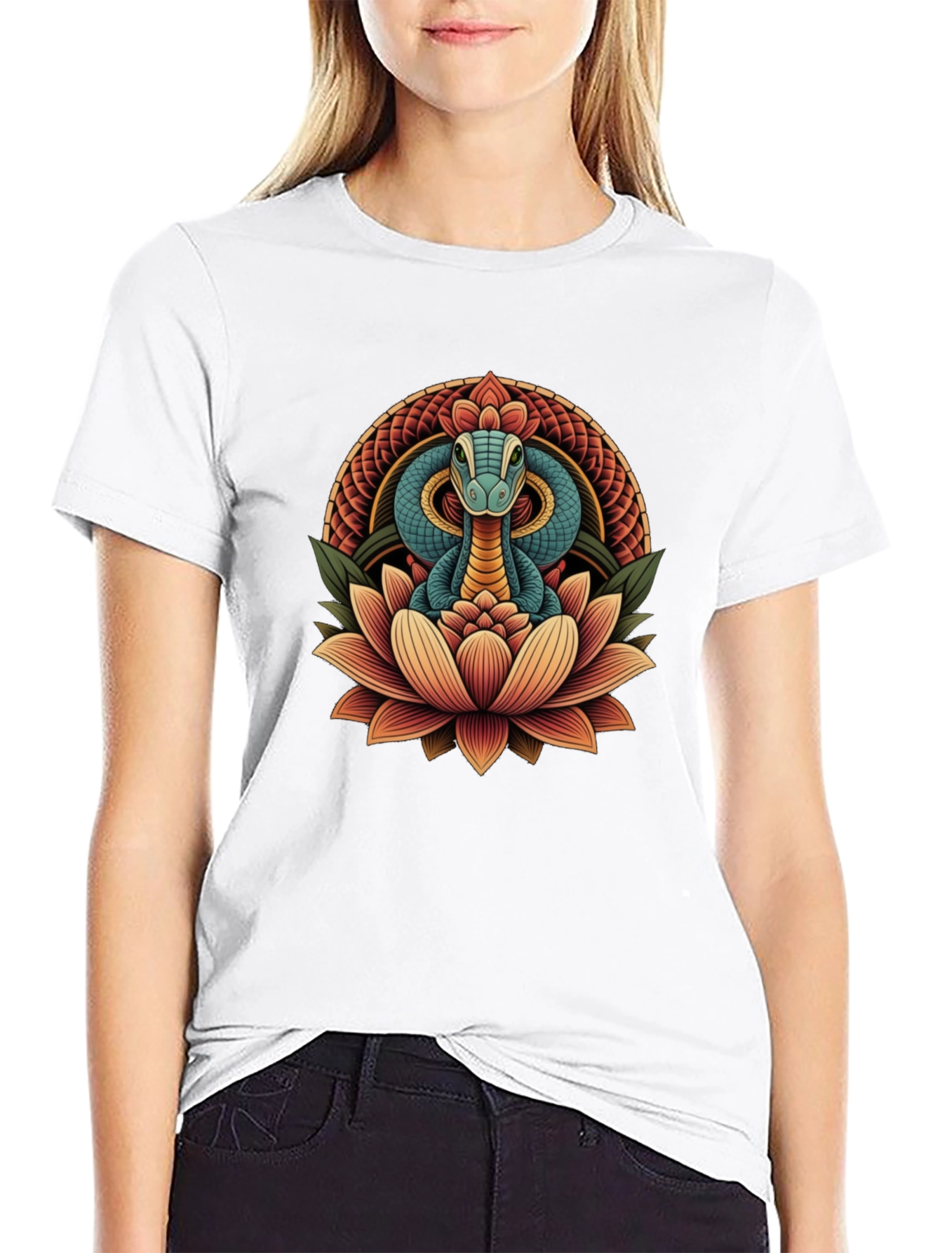 Snake Lotus Graphic Tee - Stylish Unisex Design