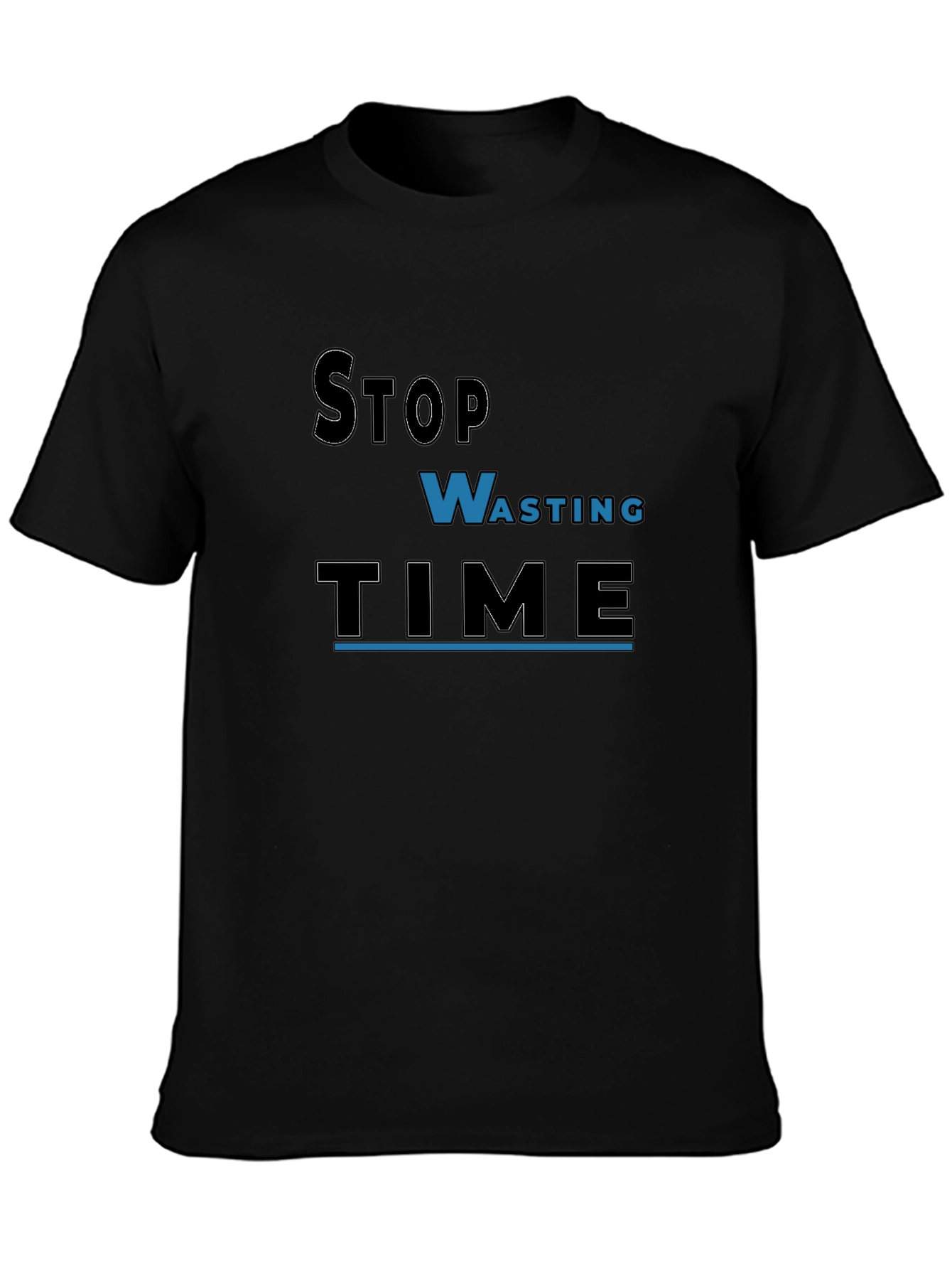 Stop Wasting Time Graphic Tee - Black
