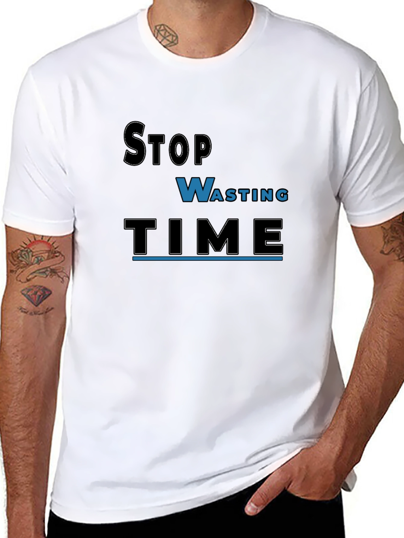 Stop Wasting Time Graphic Tee - Black