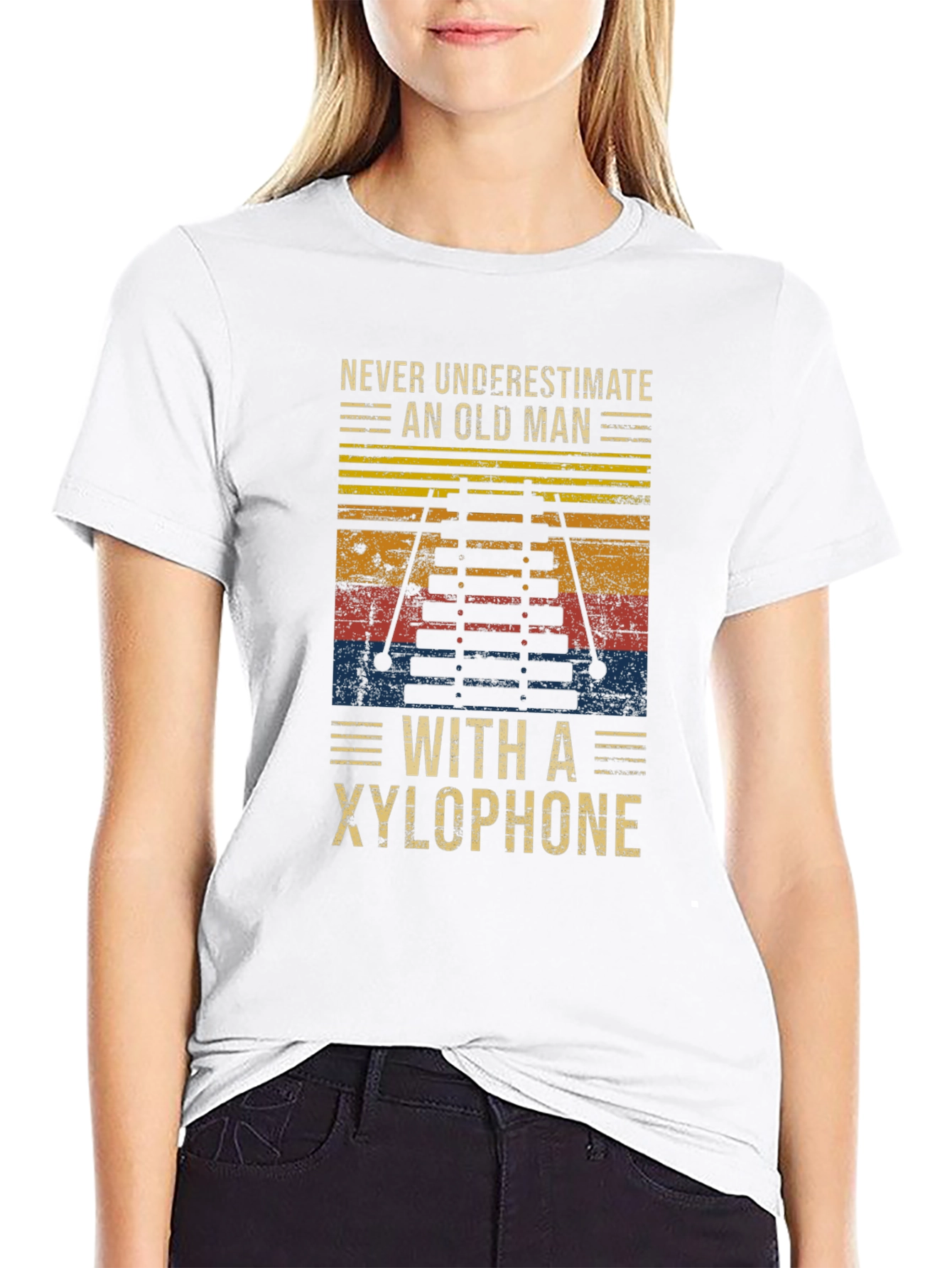 Old Man Xylophone Graphic Tee - Black