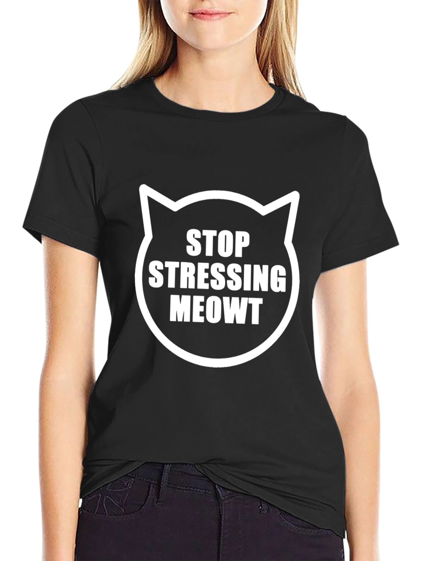 Stop Stressing Meowt Cat Graphic Tee