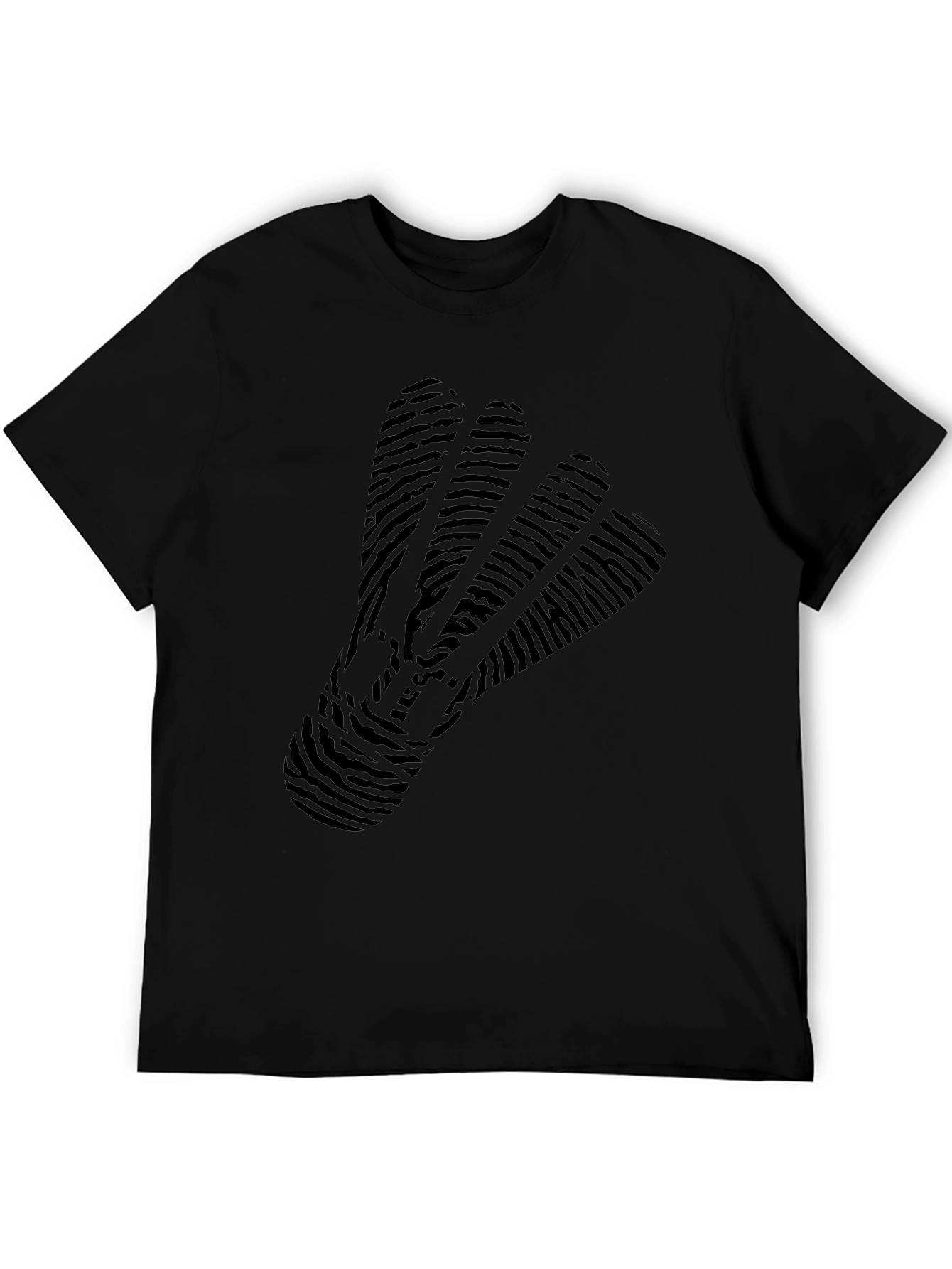 Mens Black T-Shirt with Badminton Shuttlecock Design