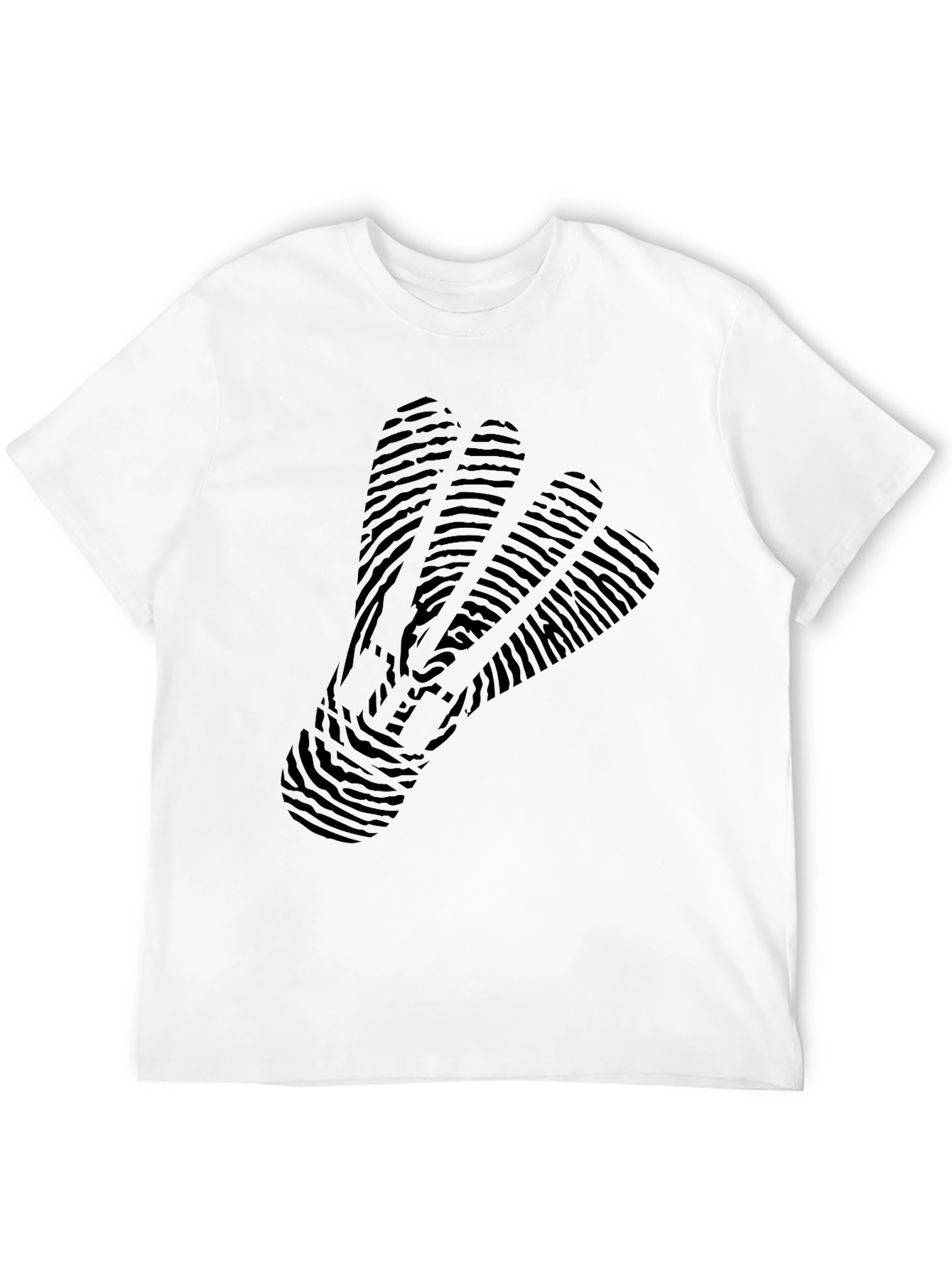Mens Black T-Shirt with Badminton Shuttlecock Design