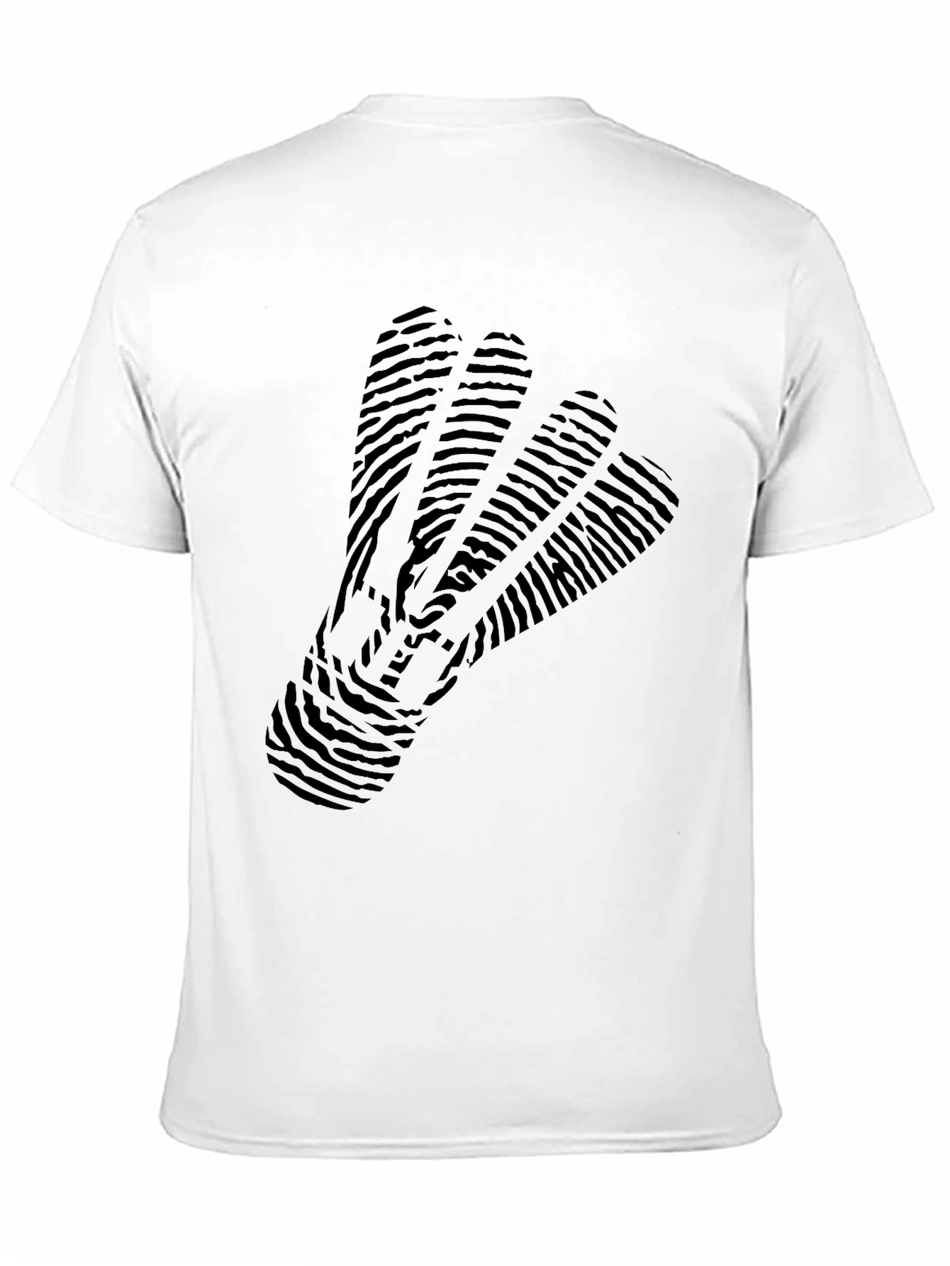 Mens Black T-Shirt with Badminton Shuttlecock Design