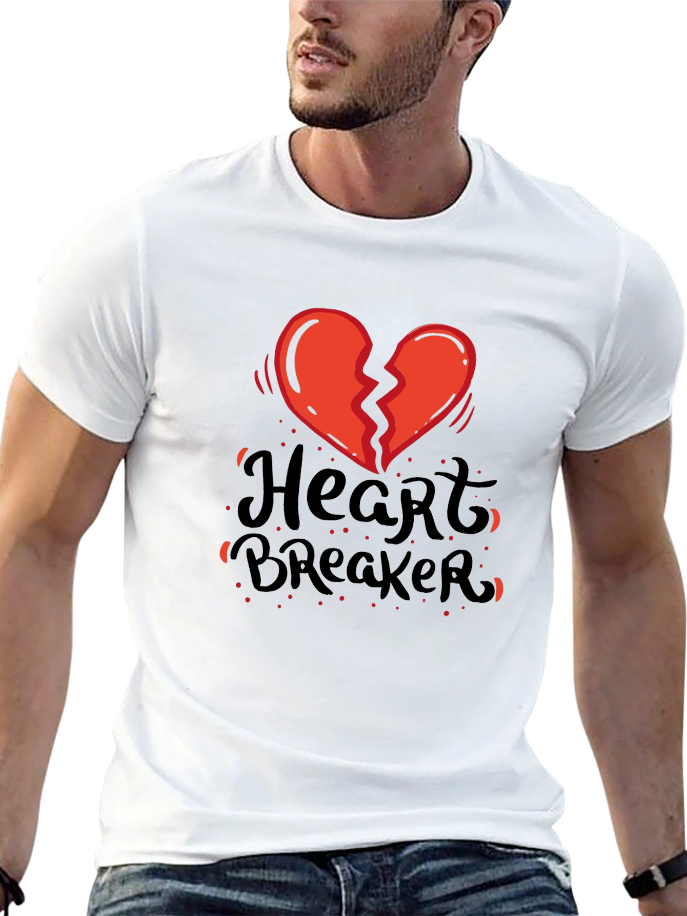 Heartbreaker Graphic Tee - Black Casual T-Shirt
