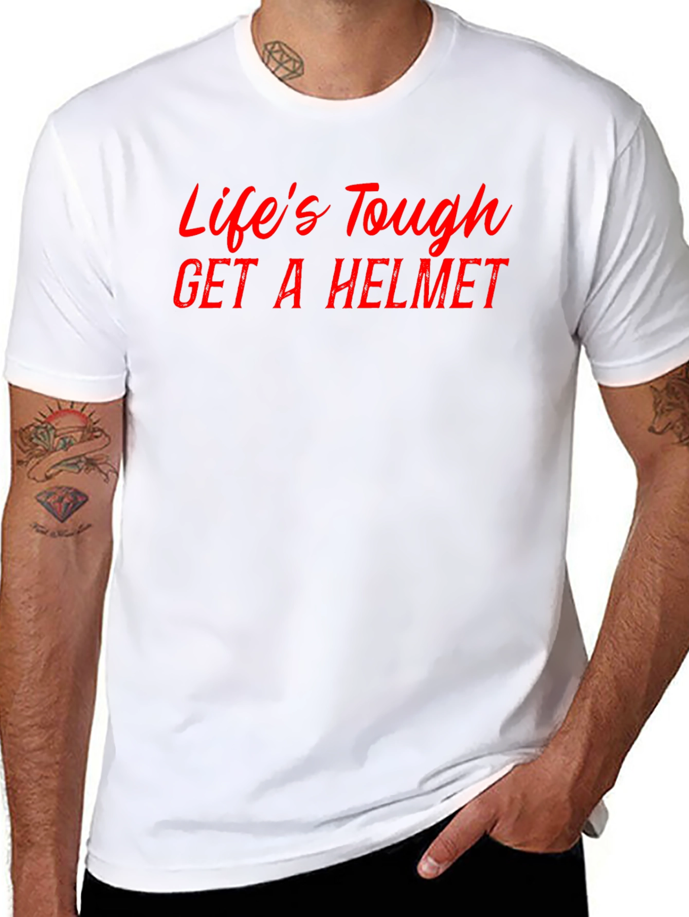 Lifes Tough Get a Helmet Tee