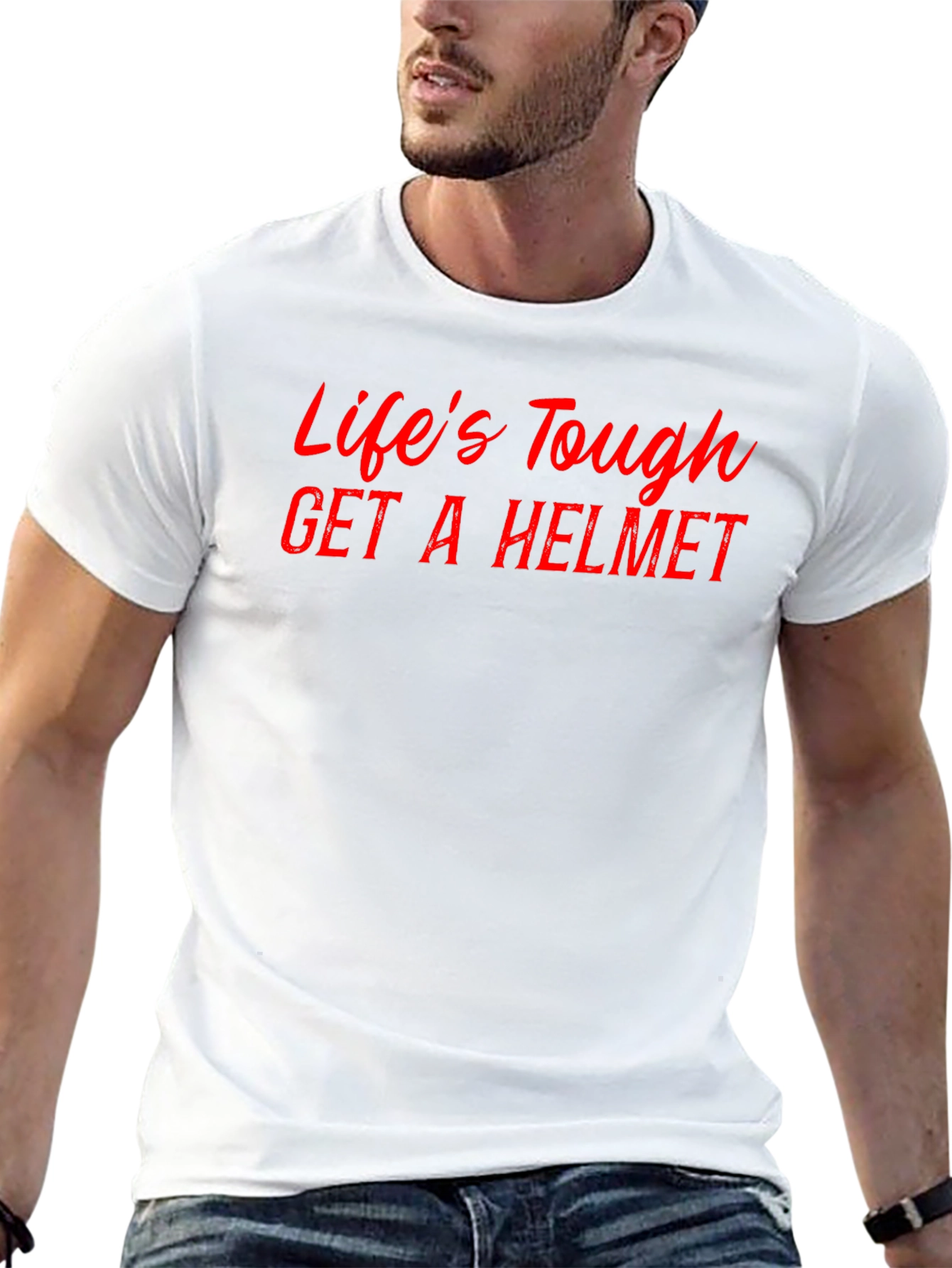 Lifes Tough Get a Helmet Tee