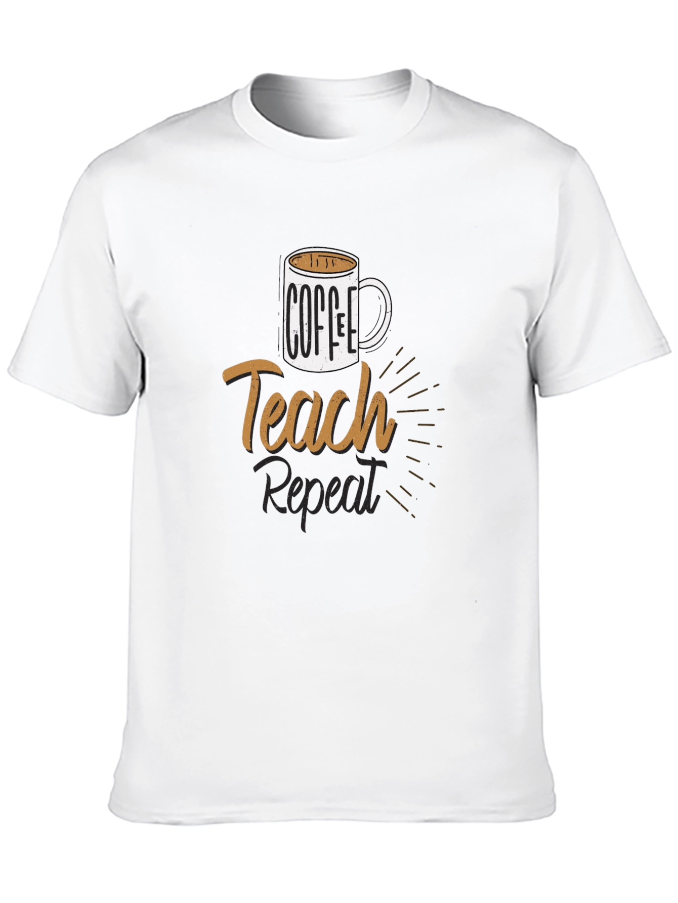Coffee Teach Repeat T-Shirt - Black
