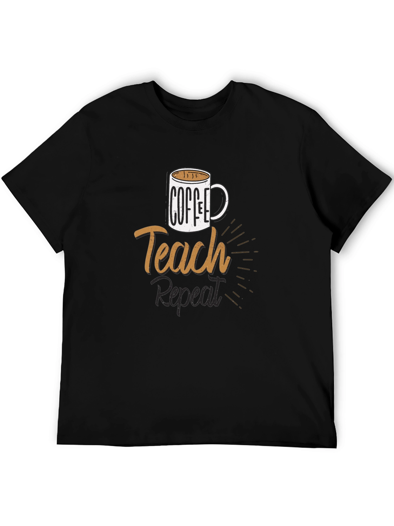 Coffee Teach Repeat T-Shirt - Black