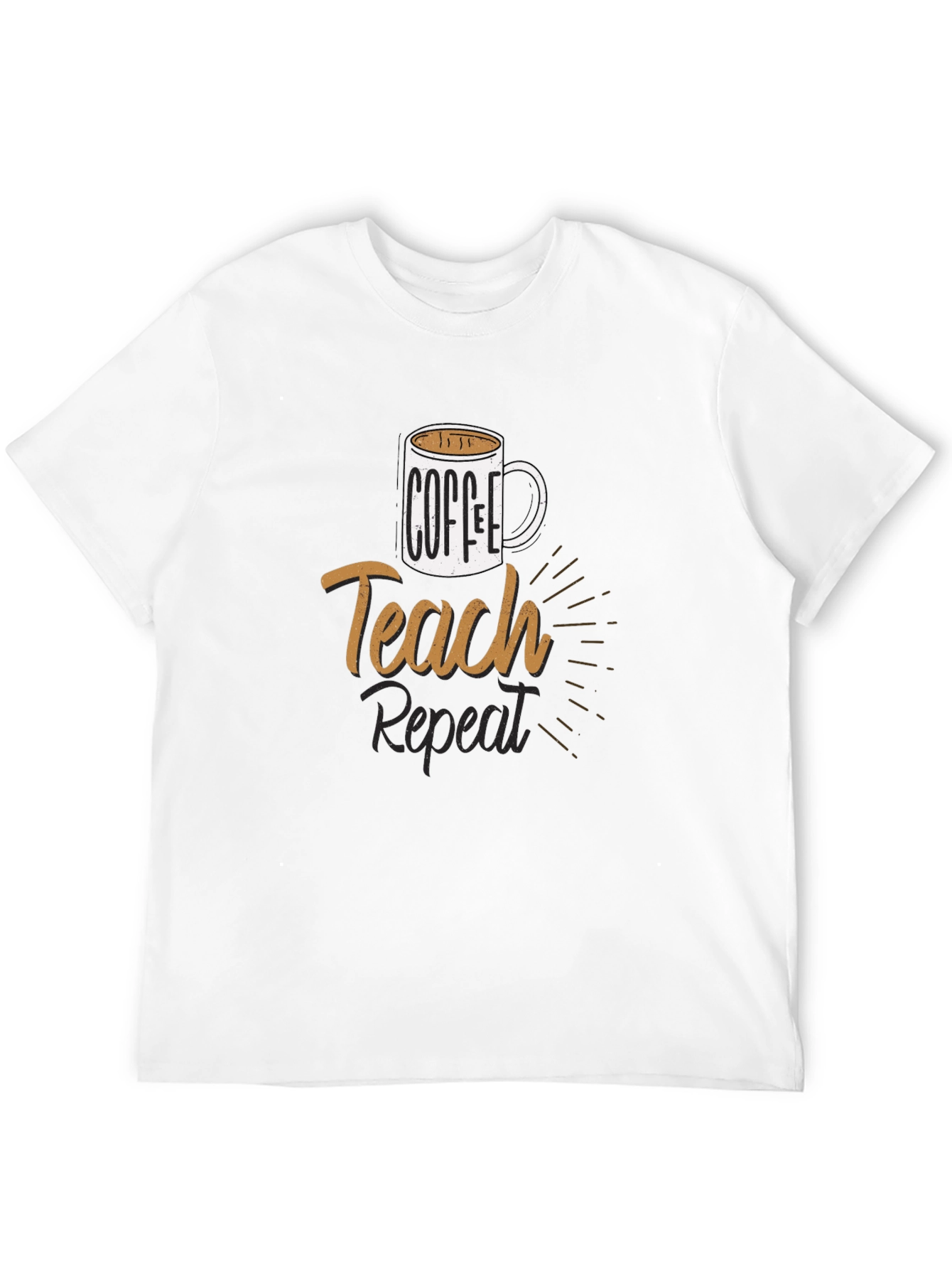 Coffee Teach Repeat T-Shirt - Black