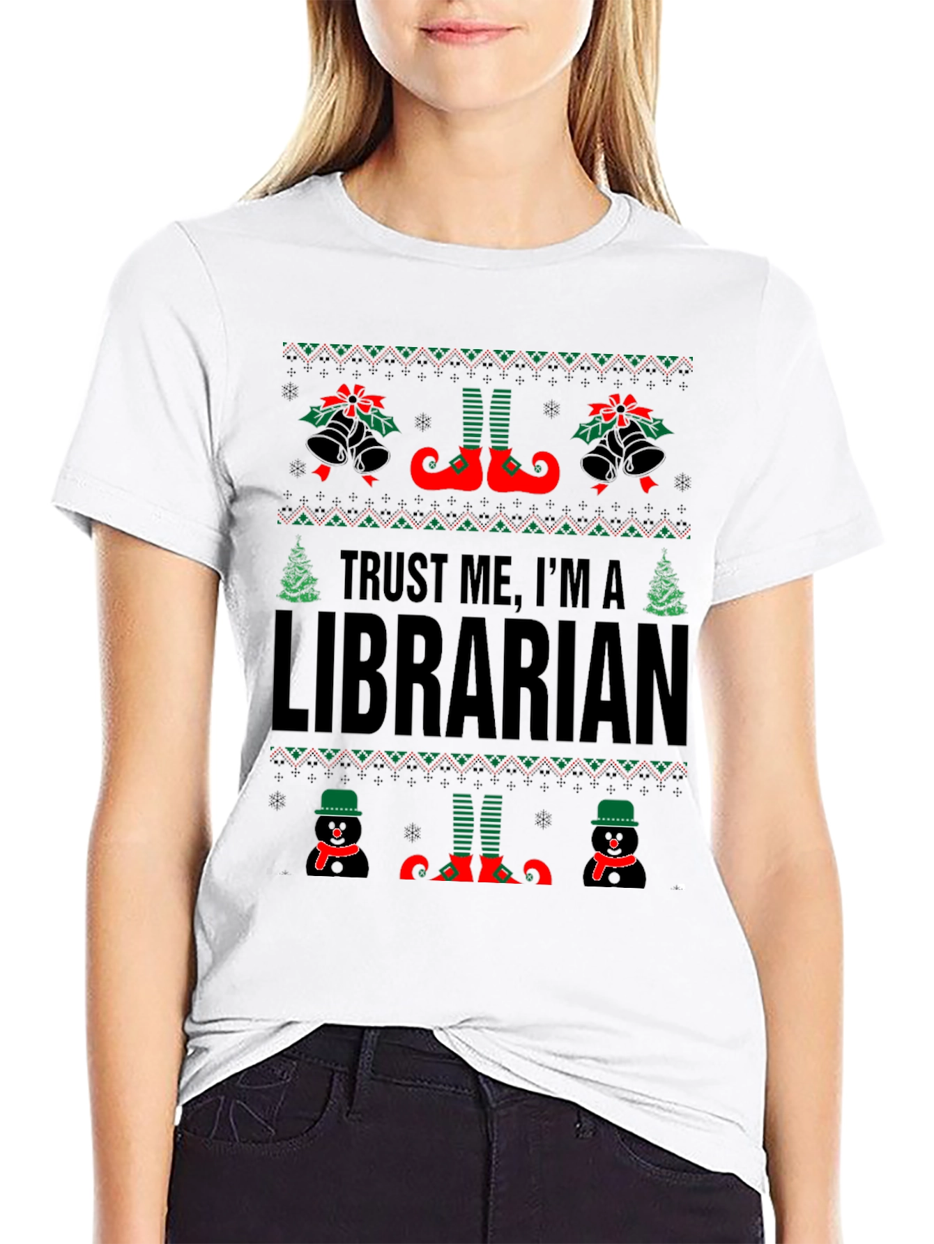Trust Me Im A Librarian Christmas Sweater T-Shirt