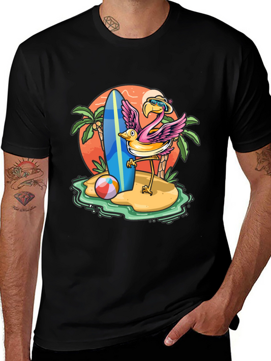 Summer Flamingo Graphic Tee - Beach Vibes