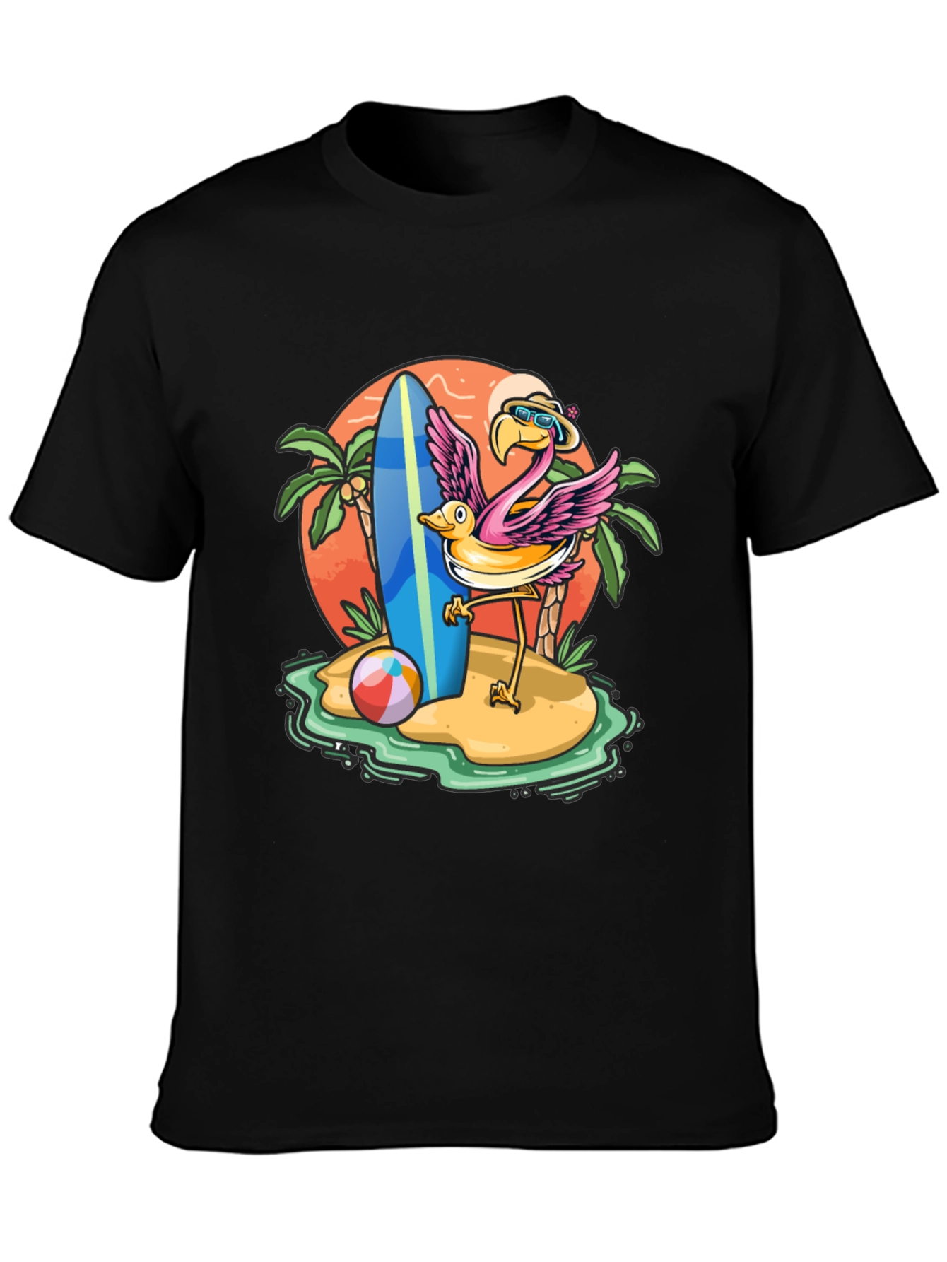 Summer Flamingo Graphic Tee - Beach Vibes