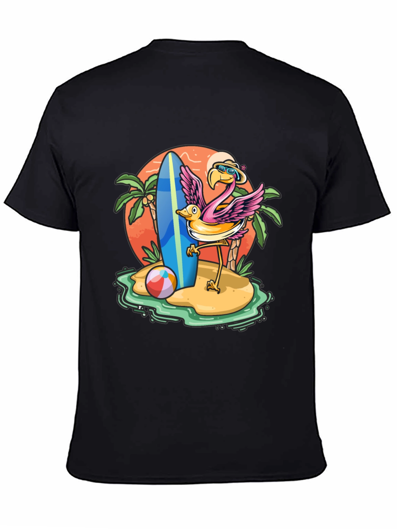 Summer Flamingo Graphic Tee - Beach Vibes